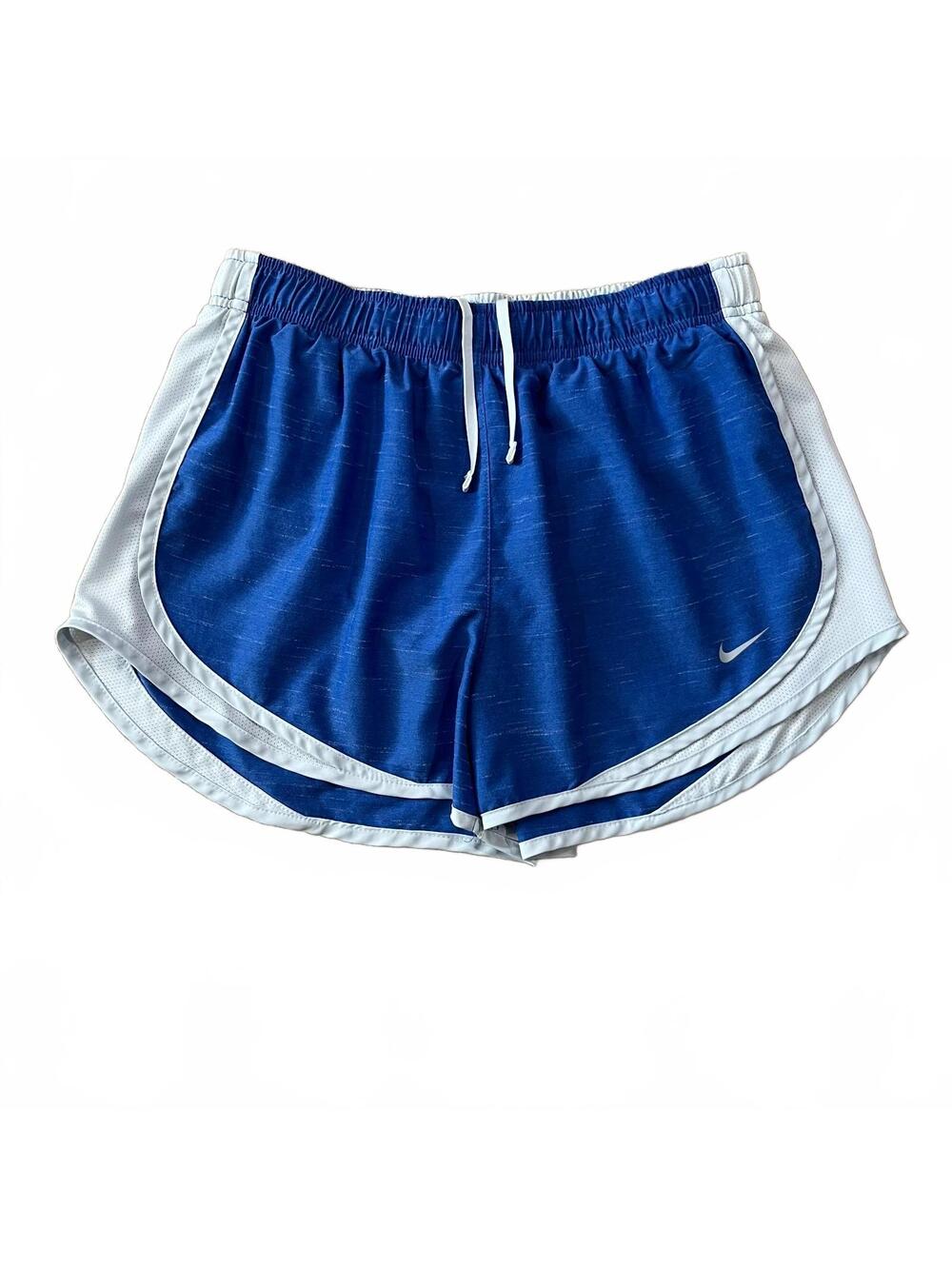 Nike Dri-fit Womens Tempo Running Shorts Blue White Size Medium